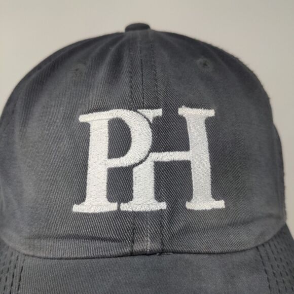 Port Authority Mens Strapback Hat Gray Adjustable Embroidered PH Logo - Picture 4 of 10